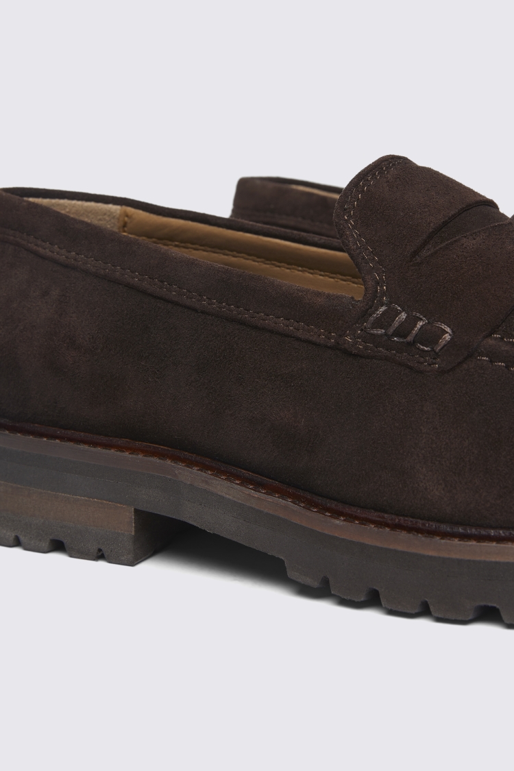 Brown Suede Chunky Loafer