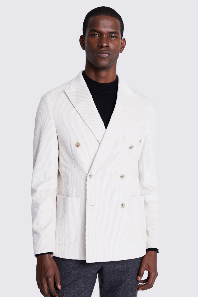 Men's white double outlet breasted blazer