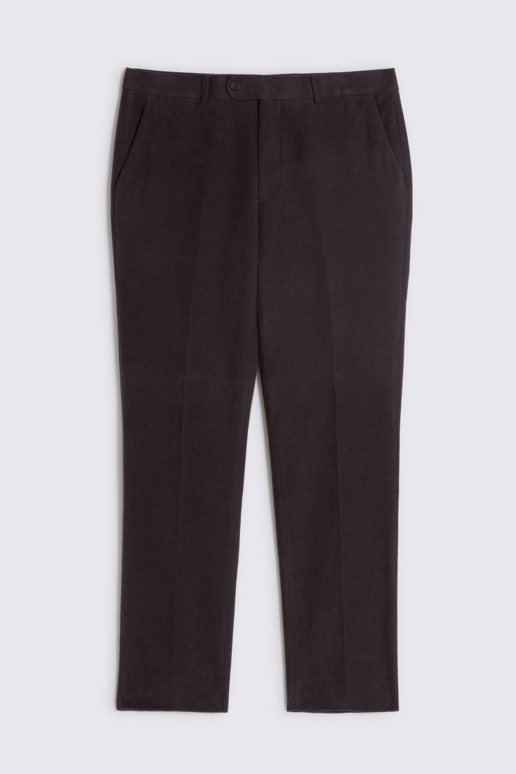 Tailored Fit Brown Moleskin Trousers