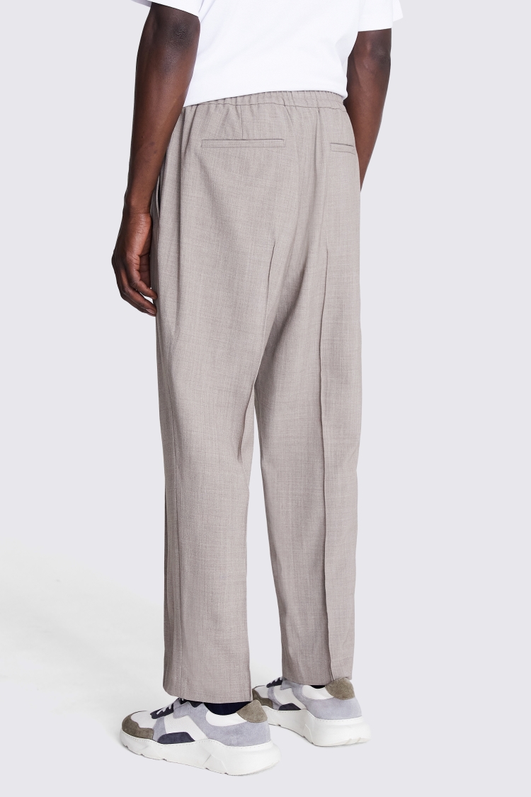 Taupe Relaxed Wide Leg Trousers