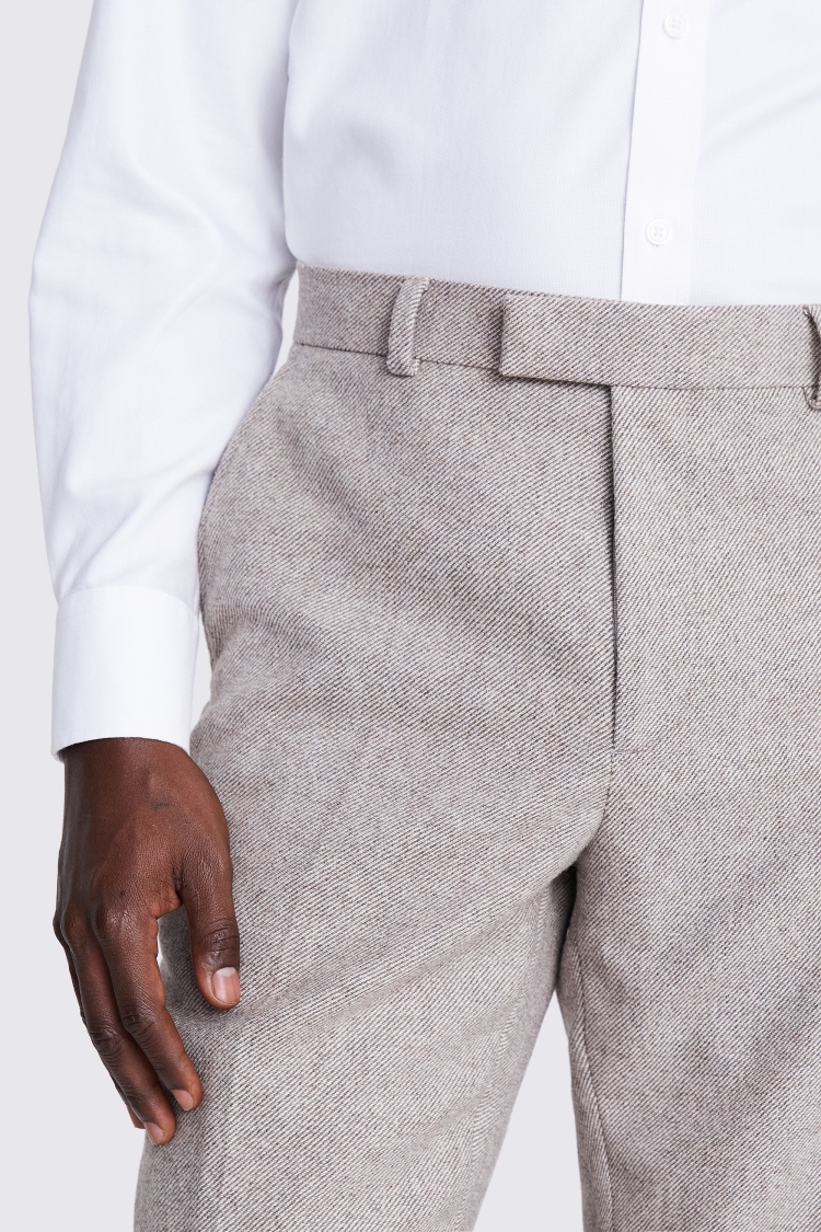 Regular Fit Taupe Twill Pants