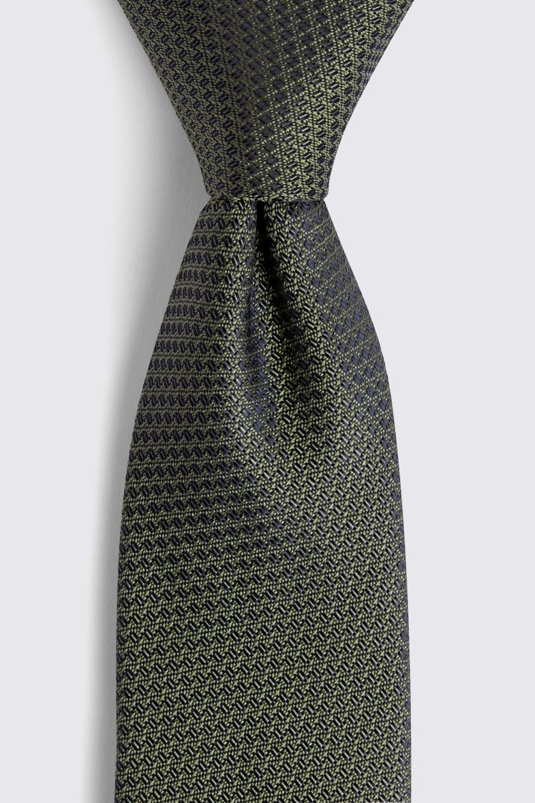 Olive Green Textured Tie