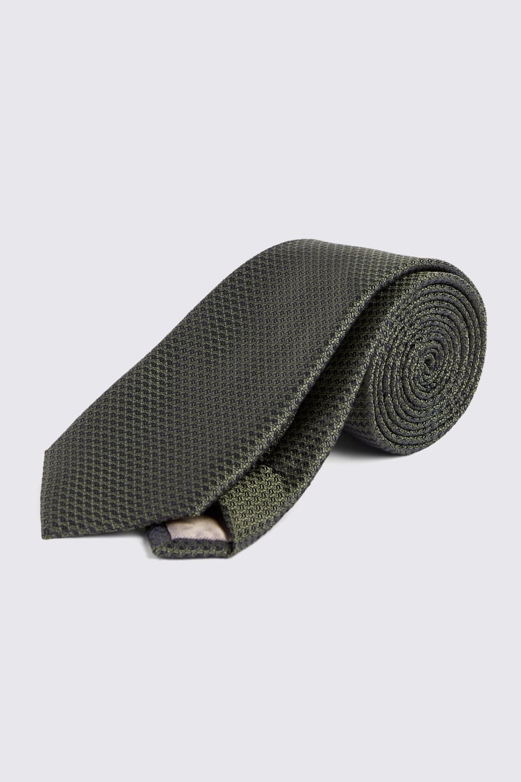 Olive Green Textured Tie