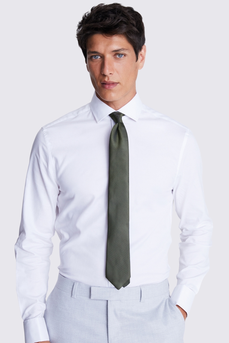 Olive Green Textured Tie | Buy Online at Moss