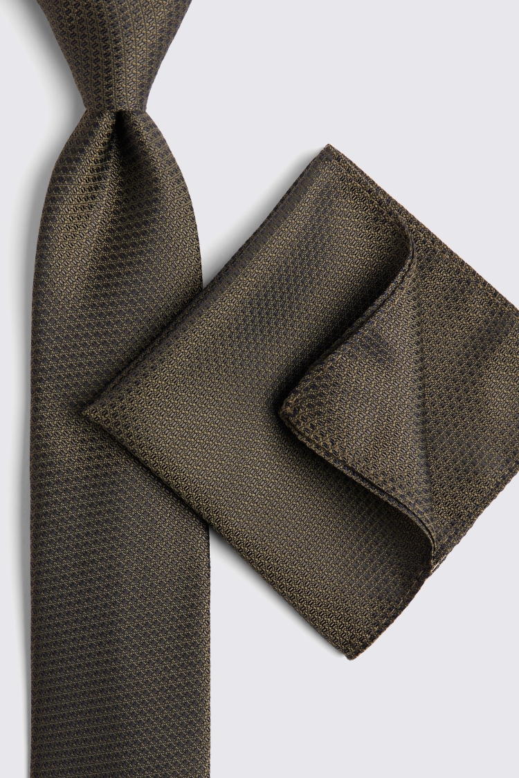 Olive Green Textured Tie