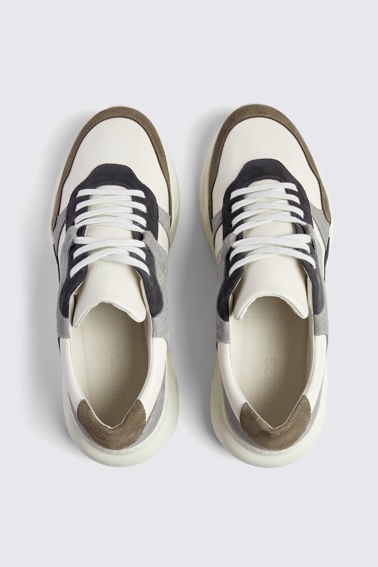 Brighton Grey & Khaki Chunky Trainers