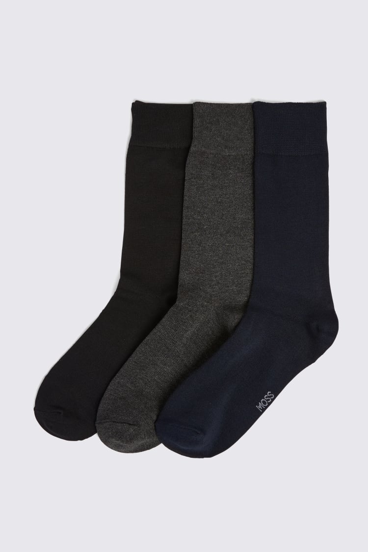 Navy 3-Pack Bamboo Socks