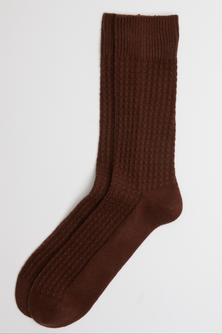 Brown Cashmere Blend Socks