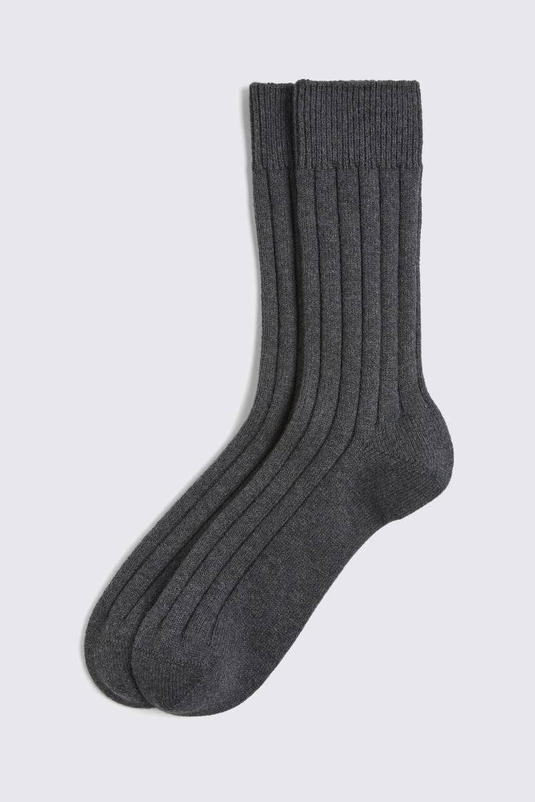 Light Grey Marl Cashmere Blend Socks