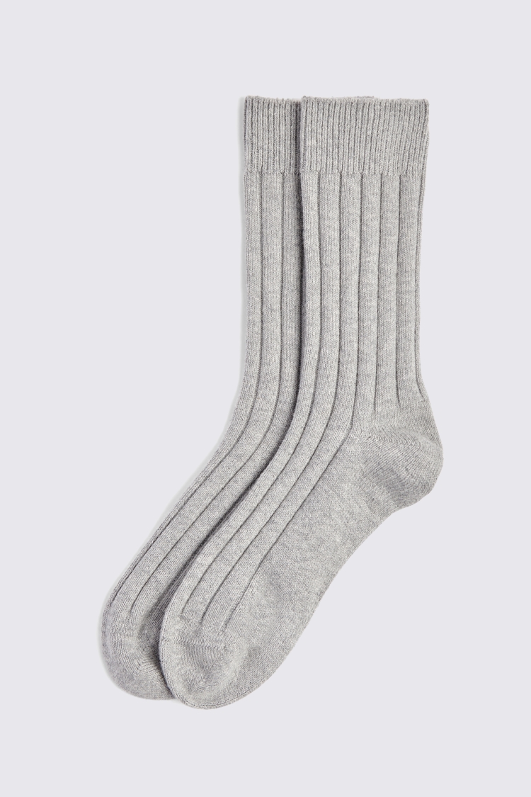 Light Grey Marl Cashmere Blend Socks