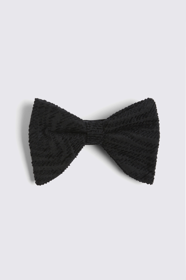 Black Lurex Oversized Bow Tie