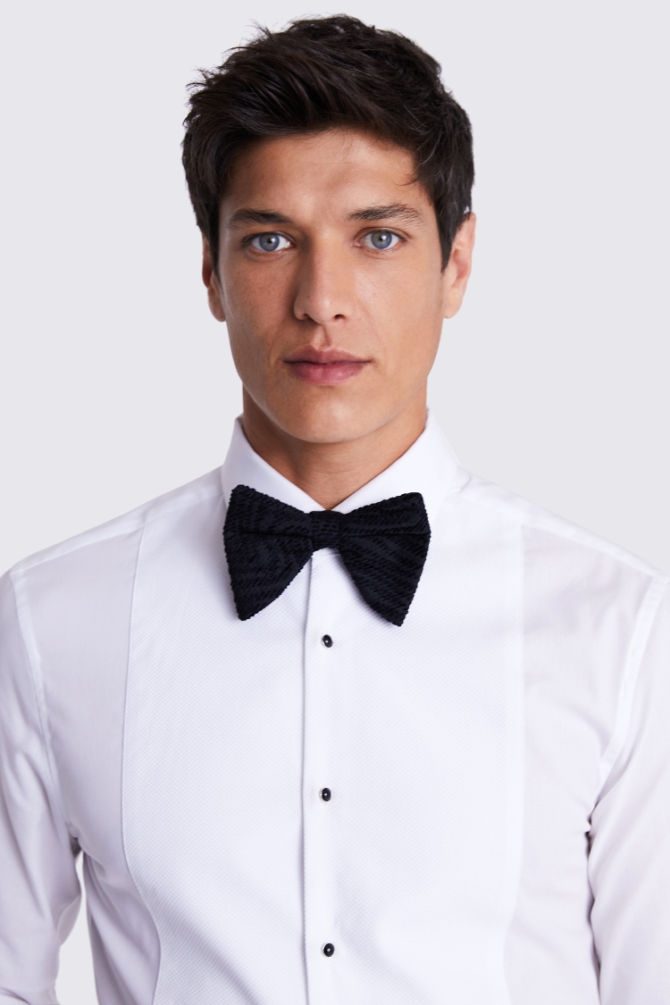 Black Textured Oversized Bow Tie