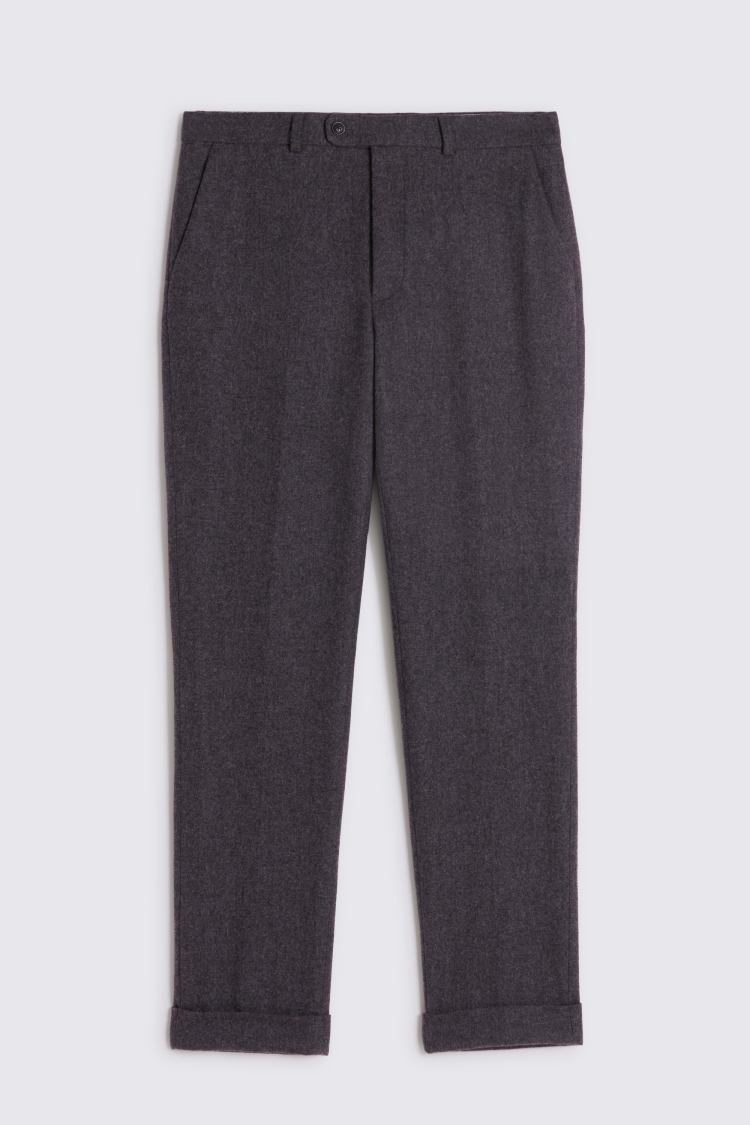 Tailored Fit Charcoal Flannel Trousers