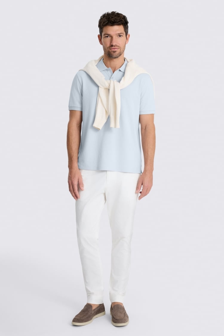 Light Blue Pique Polo Shirt