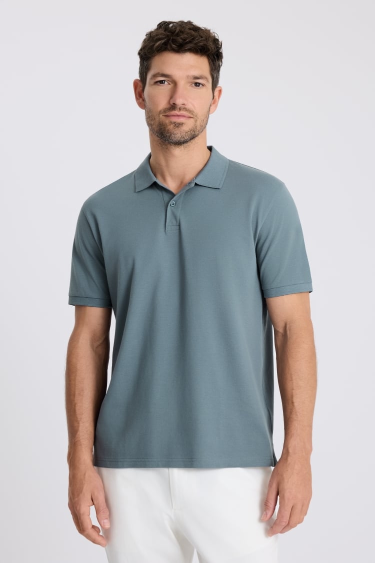 Teal Pique Polo Shirt