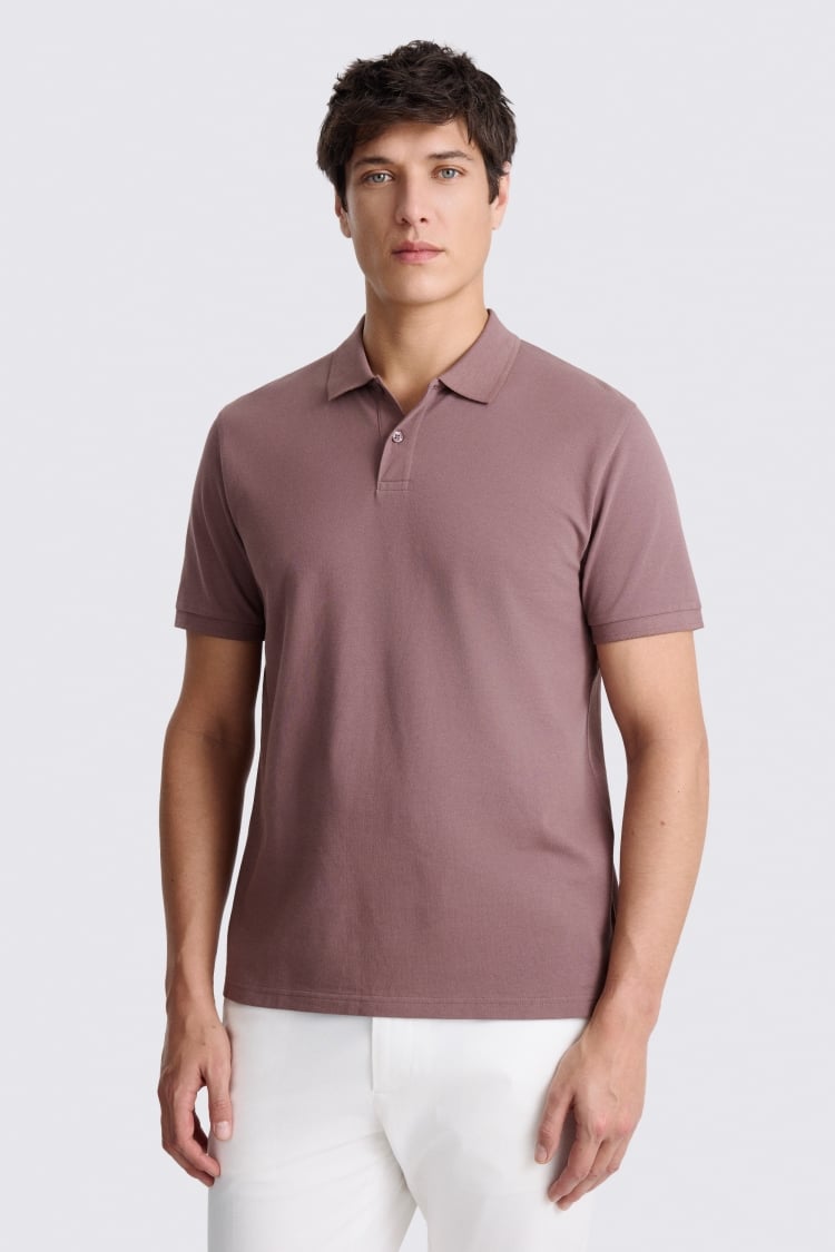 Mauve Pique Polo Shirt