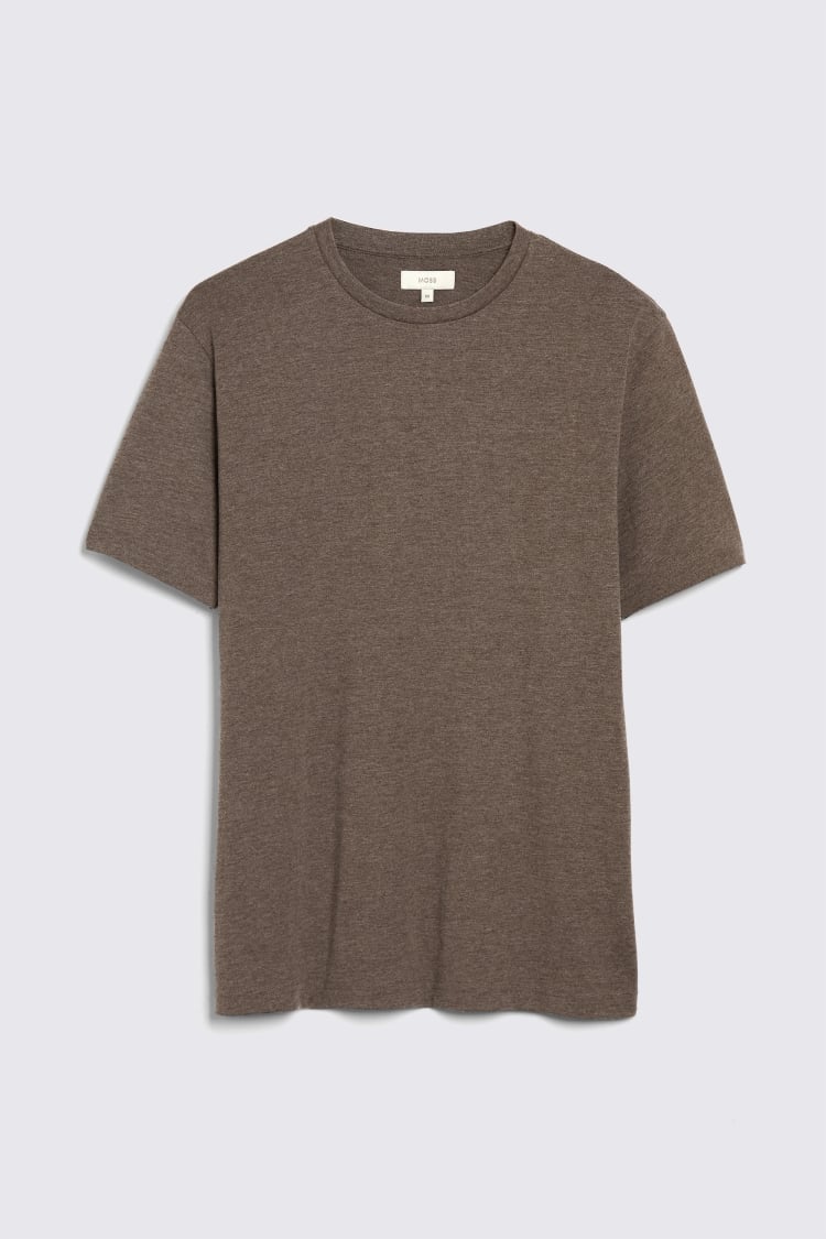 Brown Melange Crew-Neck T-Shirt