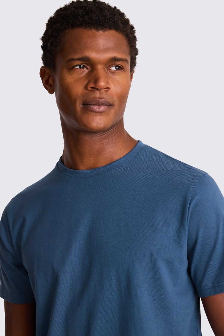 Mid Blue Crew-Neck T-Shirt