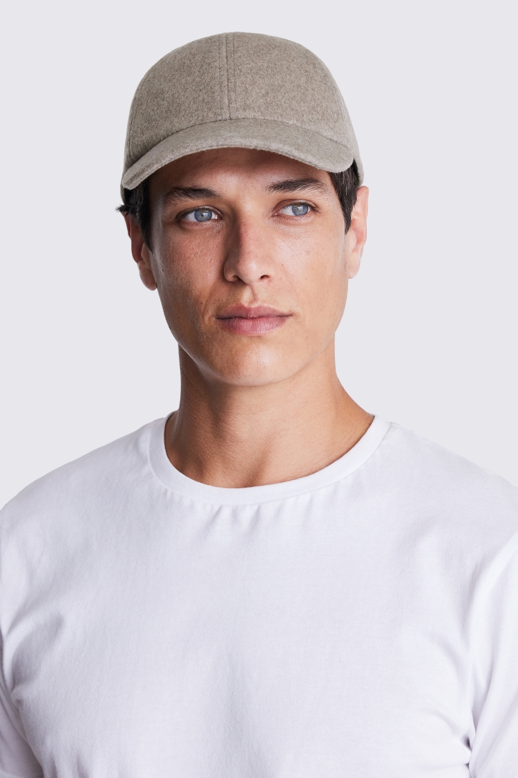 Taupe Brushed Wool Baseball Cap