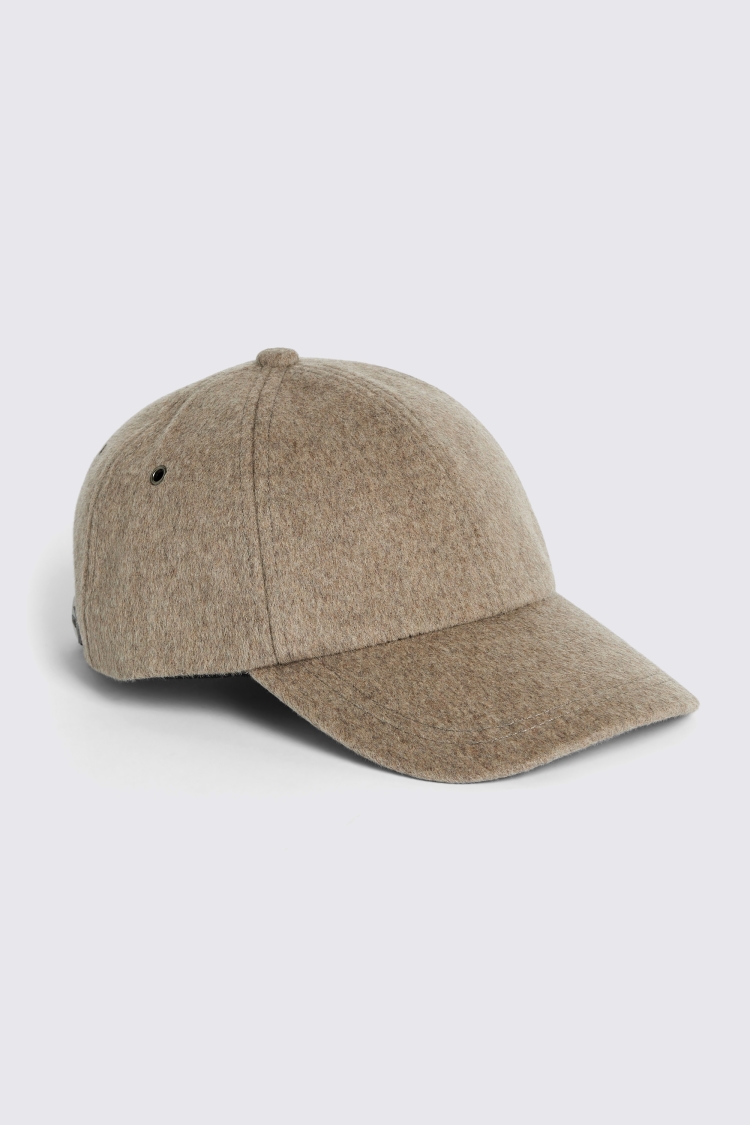 Taupe Brushed Wool Baseball Cap