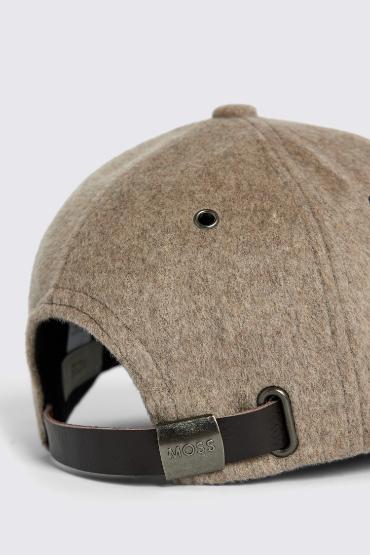 Taupe Brushed Wool Baseball Cap