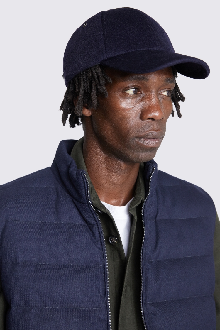 Navy Brushed Wool Baseball Cap Buy Online at Moss