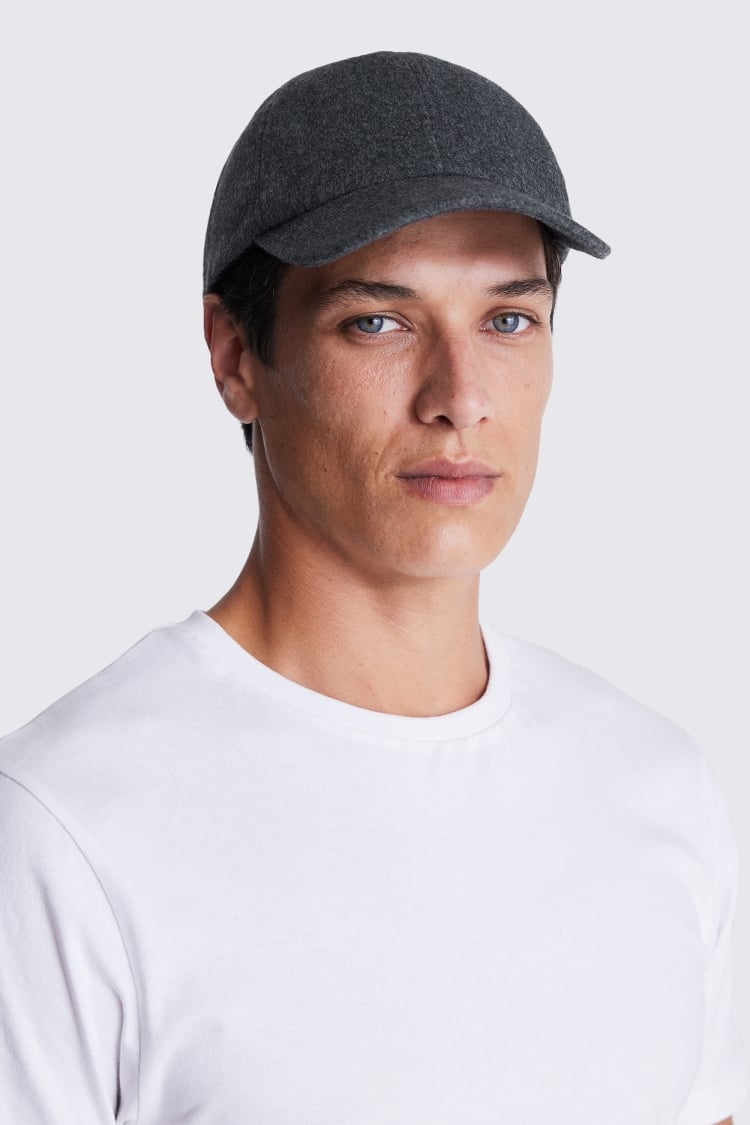 Charcoal Brushed Wool Baseball Cap