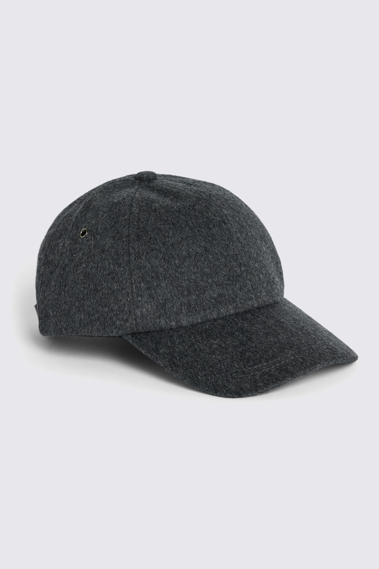 Charcoal Brushed Wool Baseball Cap