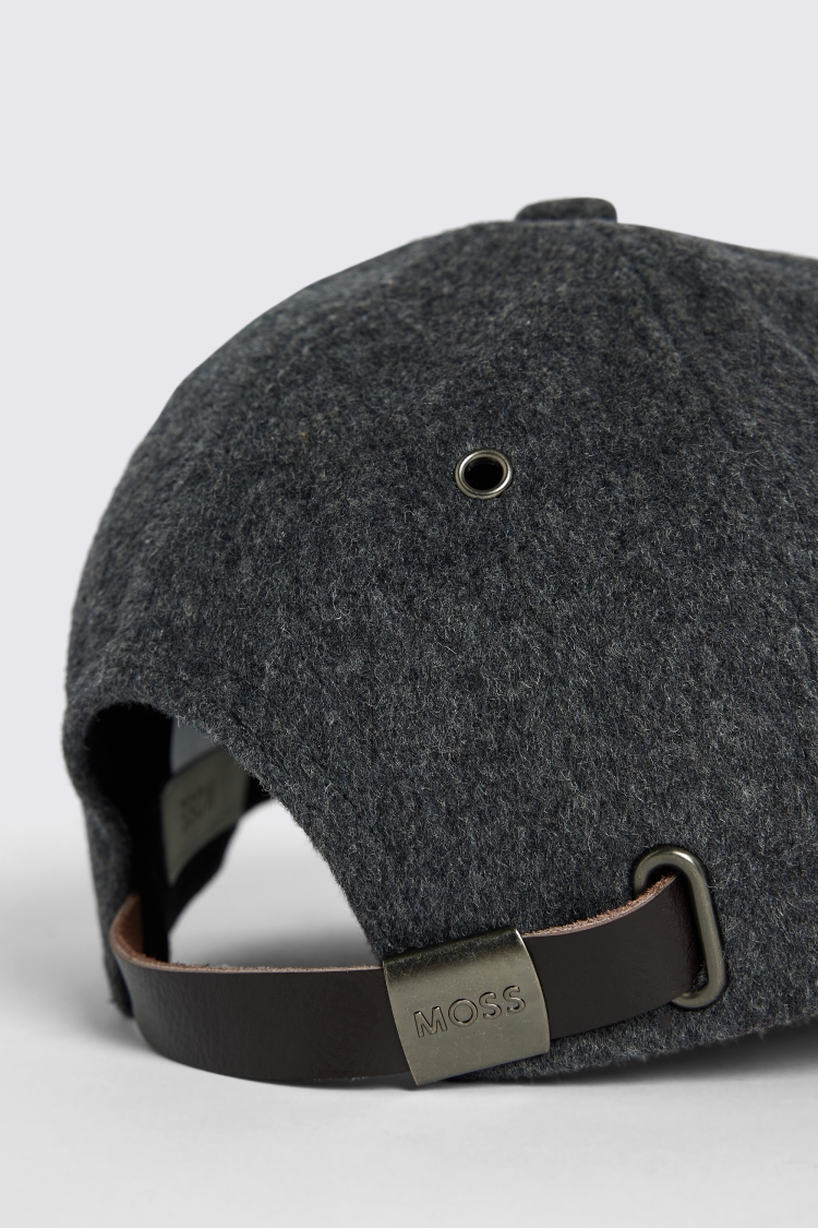 Charcoal Brushed Wool Baseball Cap