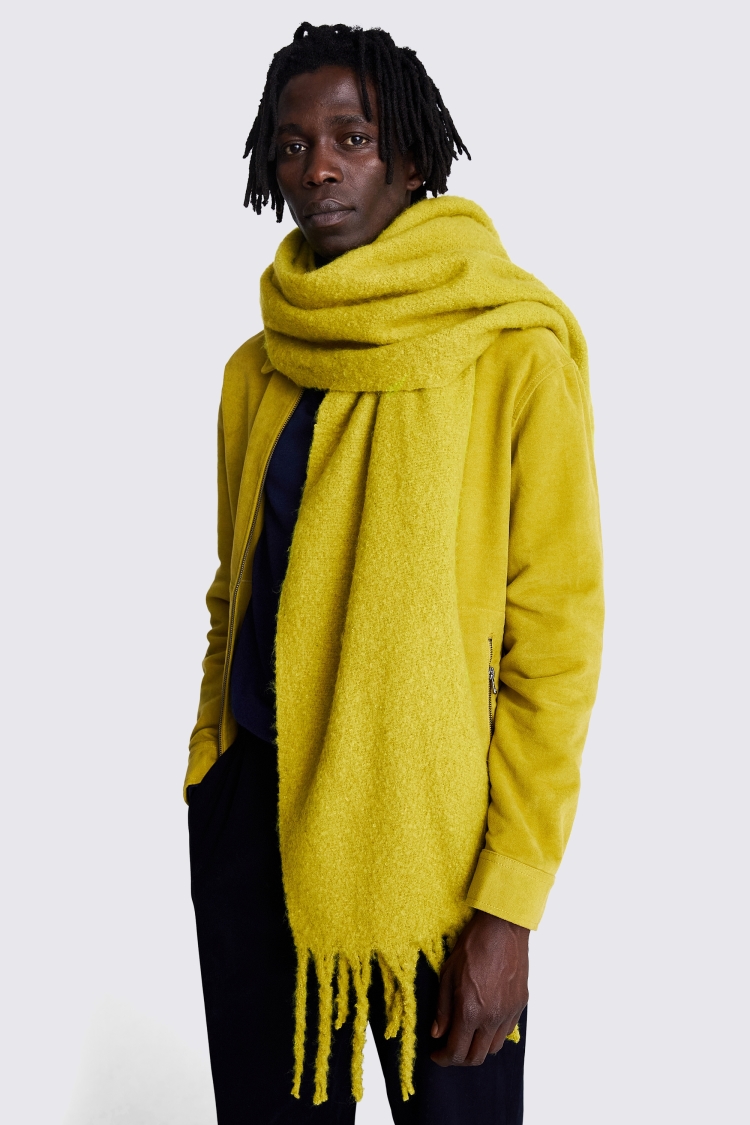 Acid Green Brushed Oversized Scarf