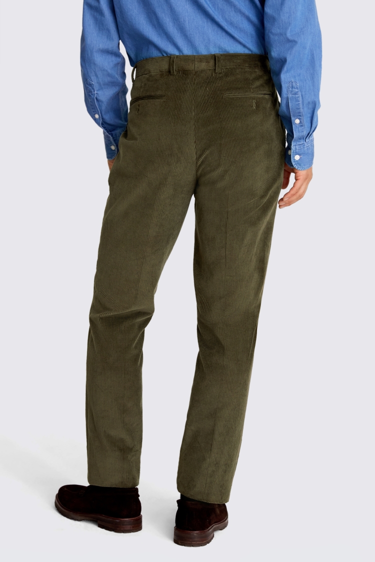 Tailored Fit Olive Corduroy Pants
