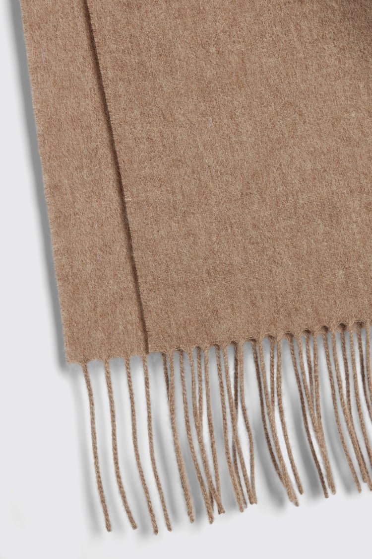 Taupe Melange Cashmere Blend Scarf