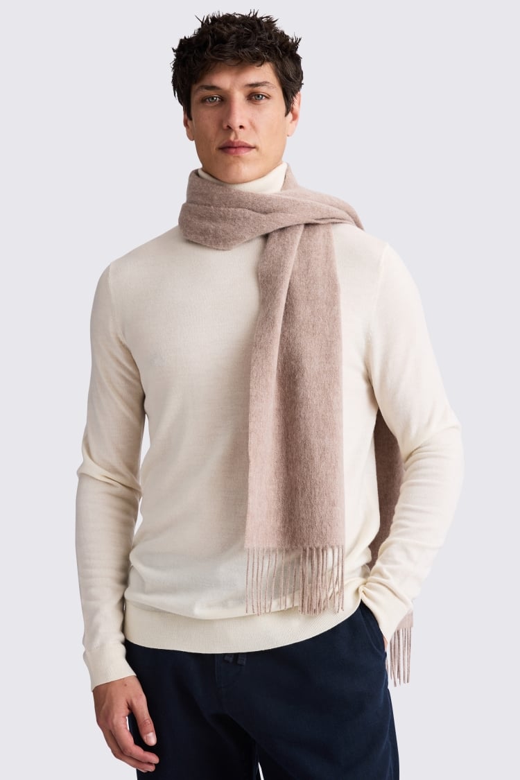 Taupe Melange Cashmere Blend Scarf