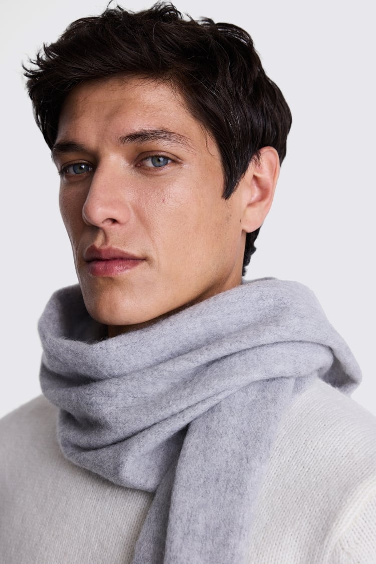 Light Grey Cashmere Blend Scarf