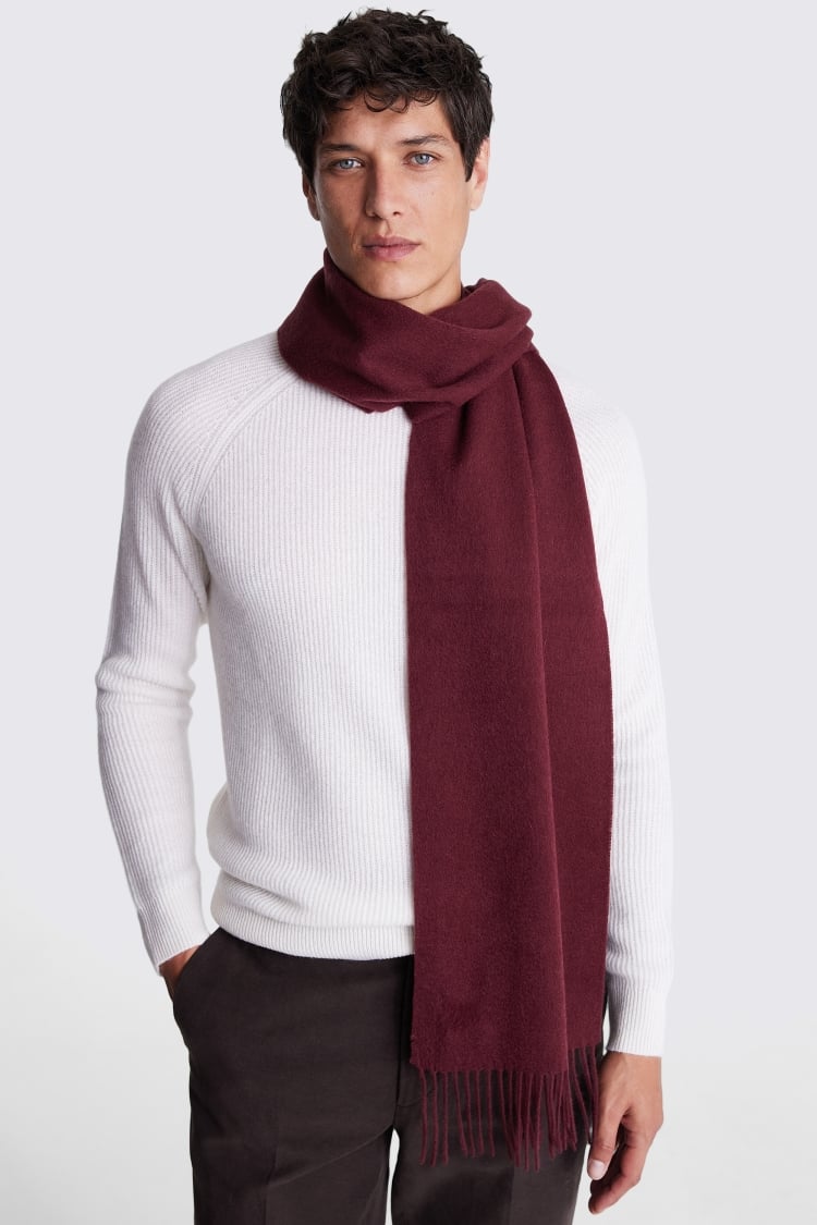 Burgundy Cashmere Blend Scarf