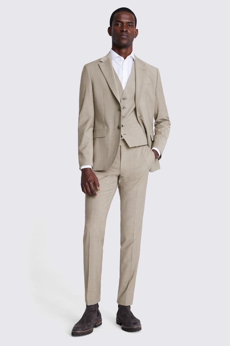 DKNY Slim Fit Taupe Suit