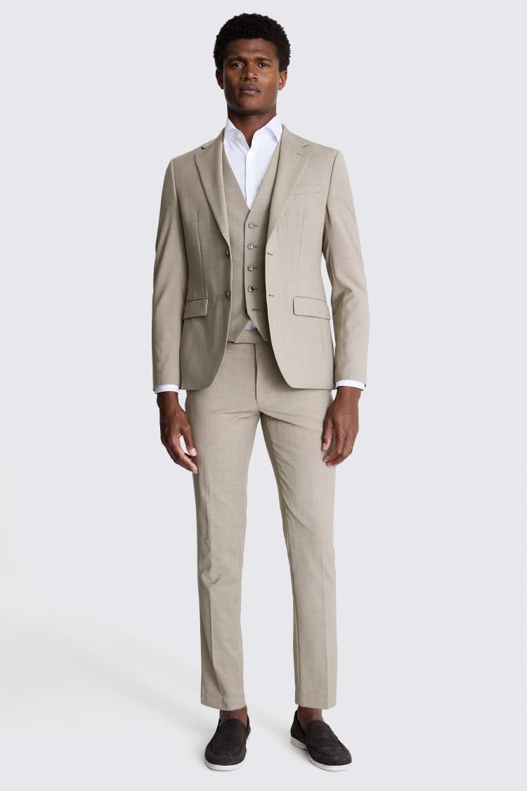 DKNY Slim Fit Taupe Suit