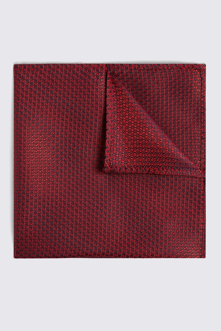 Red Textured Pocket Square