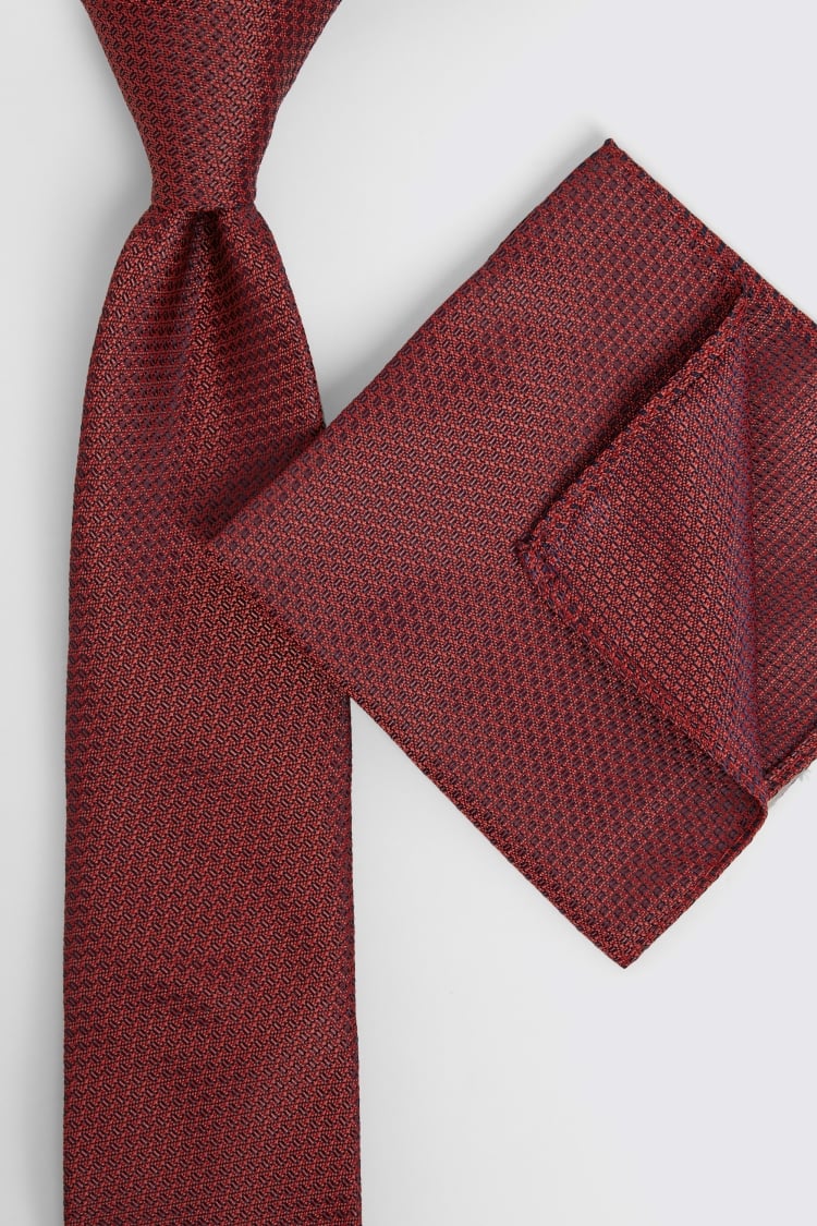 Red Textured Pocket Square