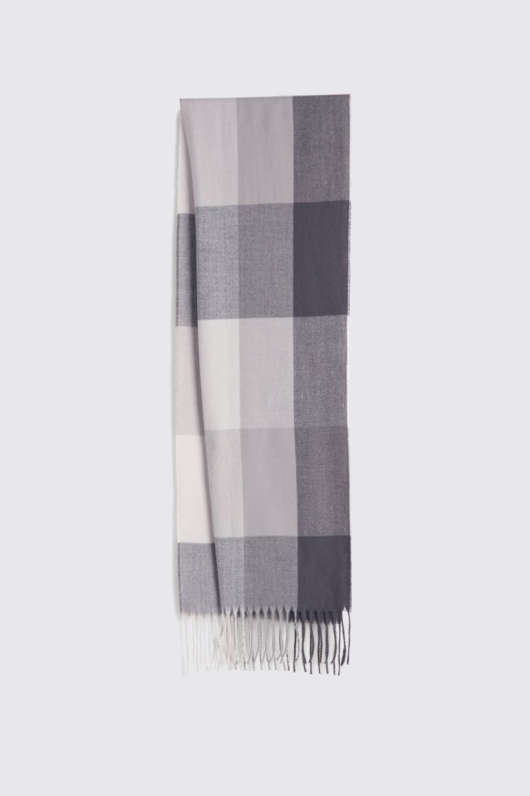 Grey & Taupe Battenberg Recycled Cashmiele Scarf