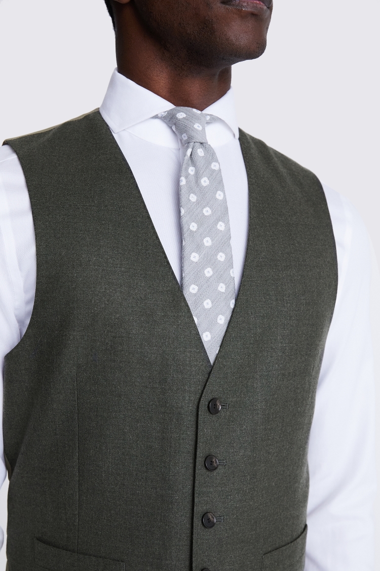 Tailored Fit Army Green Performance Waistcoat