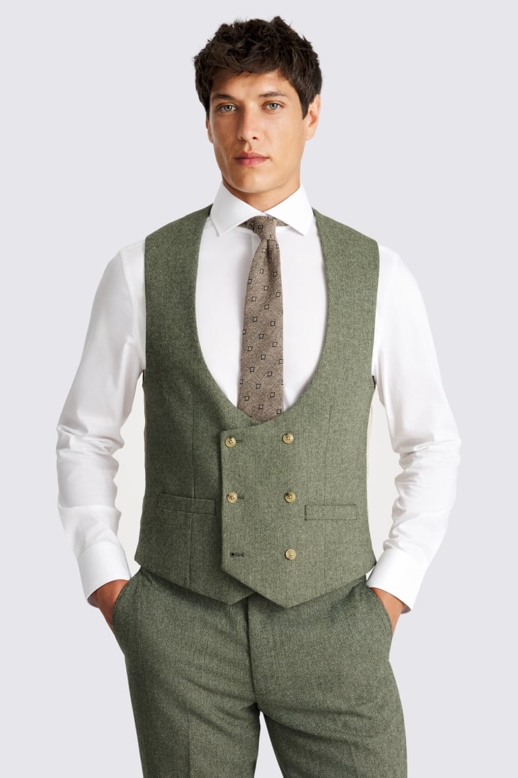 Slim Fit Sage Herringbone Suit
