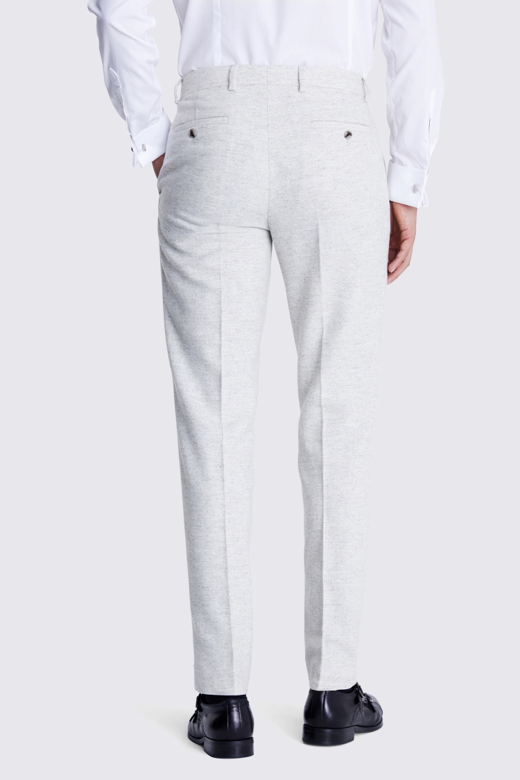 Tailored Fit Light Grey Donegal Trousers 