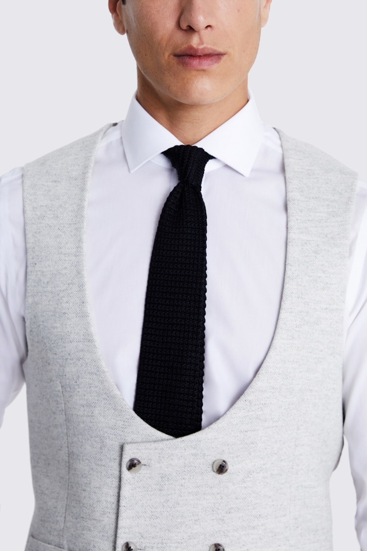Tailored Fit Light Grey Donegal Waistcoat