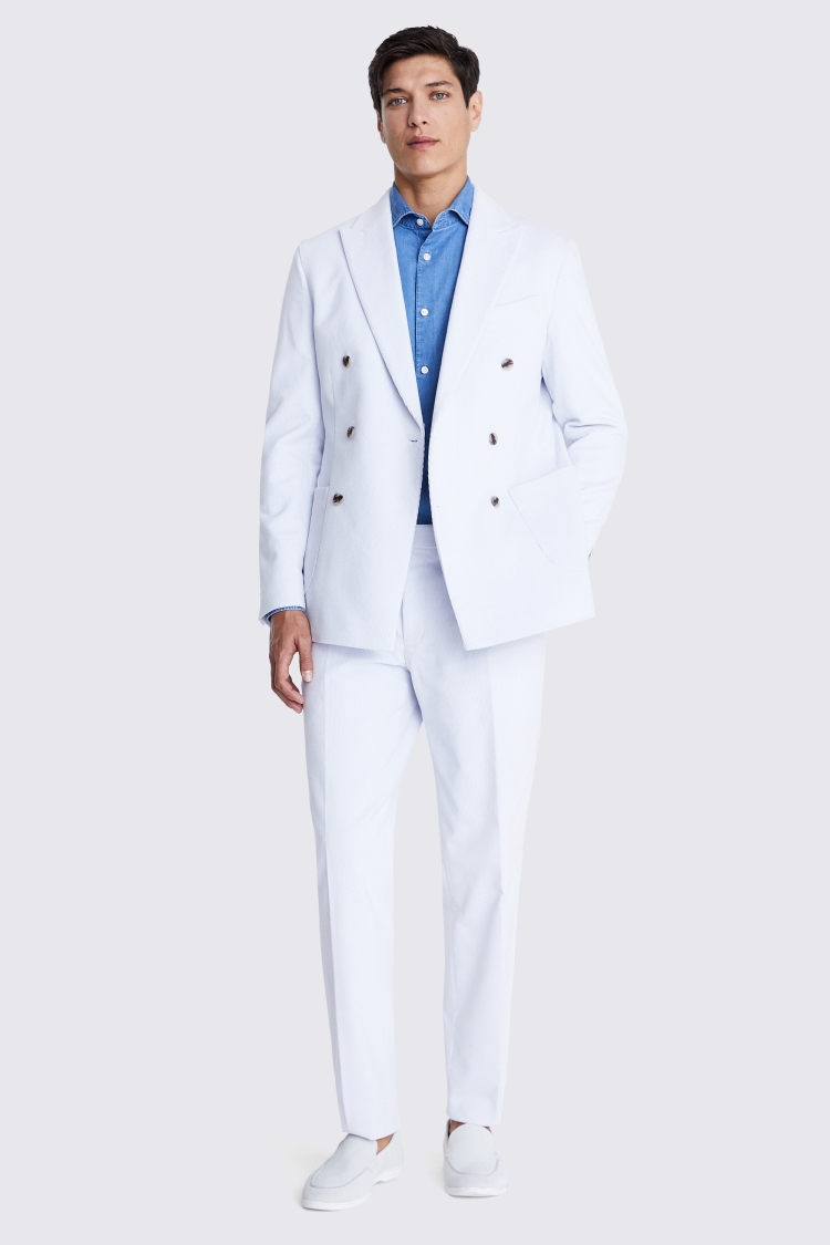 Tailored Fit Light Blue Corduroy Suit