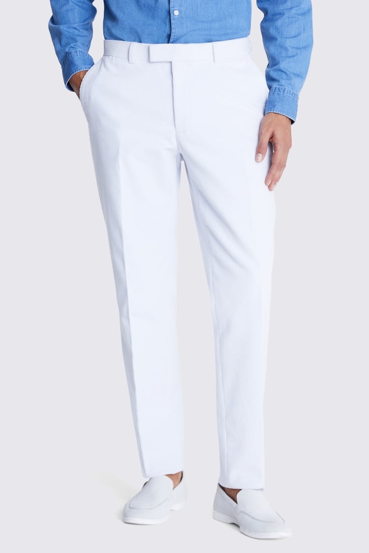 Tailored Fit Light Blue Corduroy Trousers