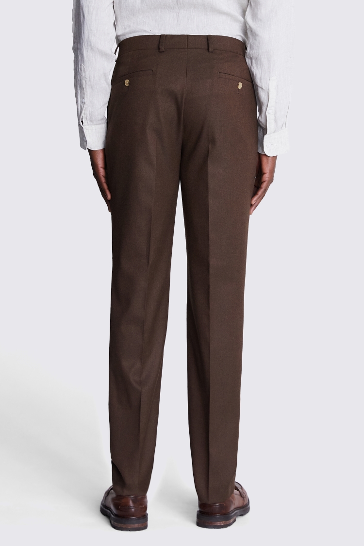 Tailored Fit Copper Flannel Trousers