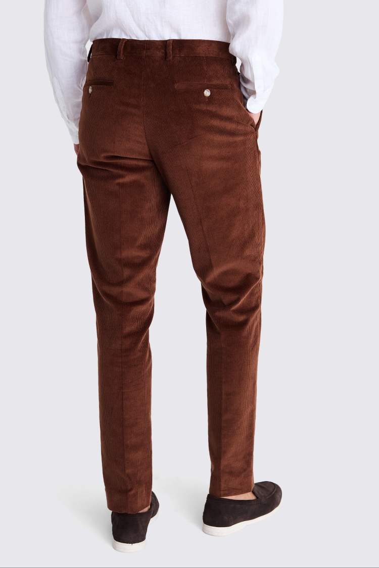 Slim Fit Copper Corduroy Trousers 