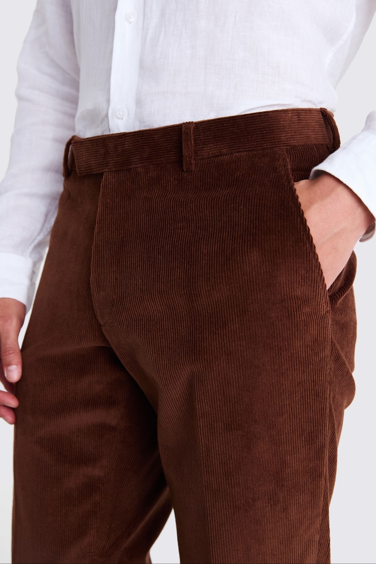Slim Fit Copper Corduroy Pants 