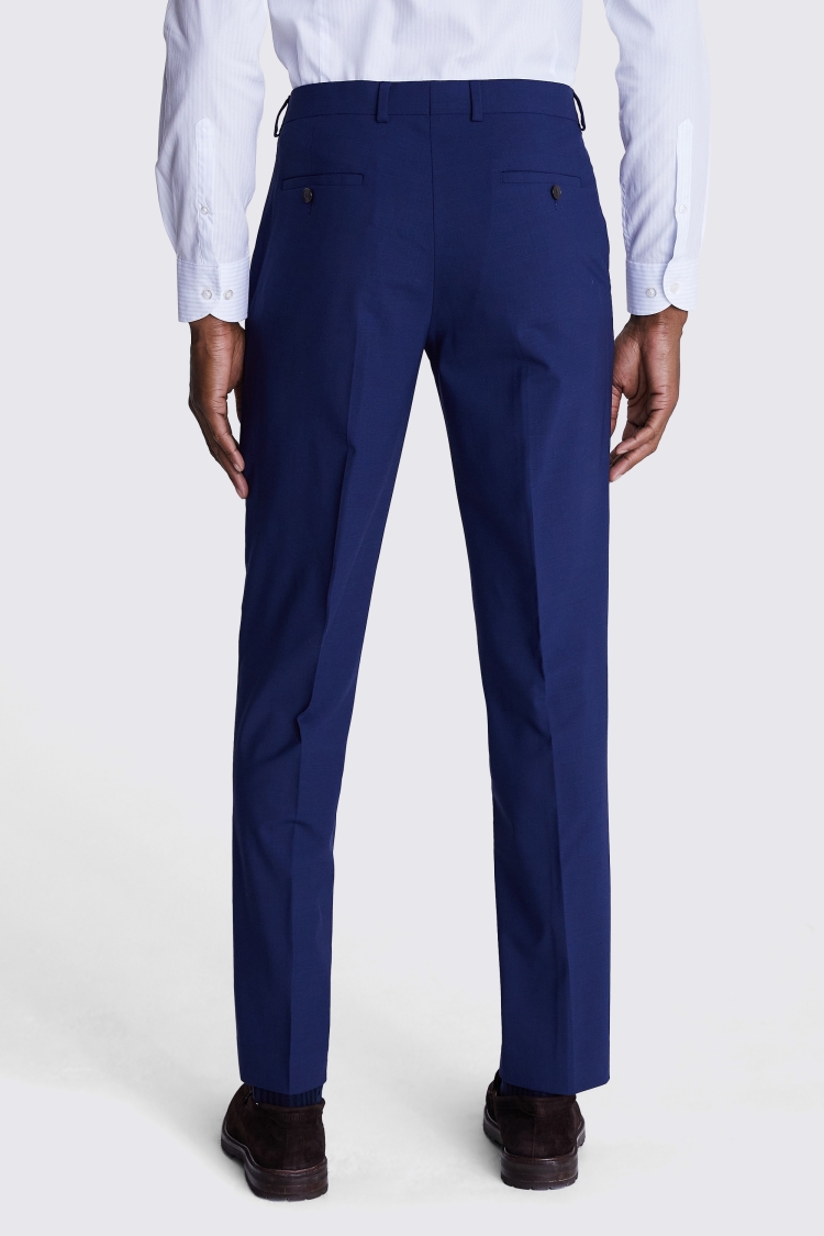 navy slim fit blue satin men's trousers